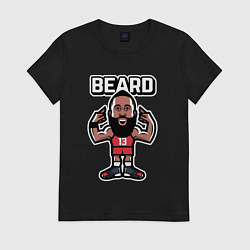Футболка хлопковая женская Harden beard, цвет: черный