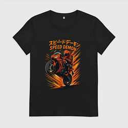 Женская футболка Speed demon мотоциклист