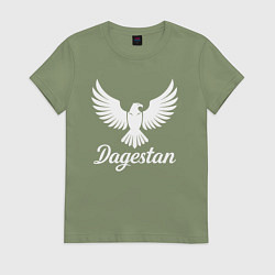 Футболка хлопковая женская Белый орел Дагестана, цвет: авокадо