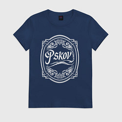 Футболка хлопковая женская Готический Псков, цвет: тёмно-синий