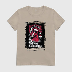 Женская футболка Красный огненный конь