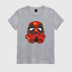 Футболка хлопковая женская Deadpool trooper, цвет: меланж