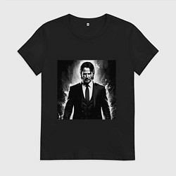 Футболка хлопковая женская Киану, цвет: черный