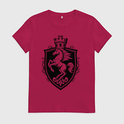 Женская футболка Герб с конем и башней