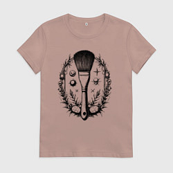 Футболка хлопковая женская Космическая кисть, цвет: пыльно-розовый