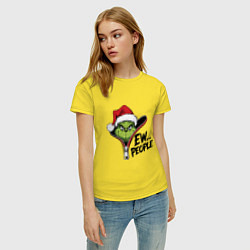 Футболка хлопковая женская Гринч - ew people, цвет: желтый — фото 2