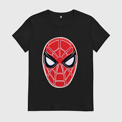 Футболка хлопковая женская Spider-man mask, цвет: черный