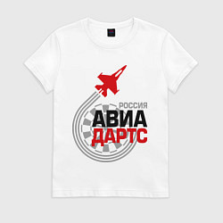 Футболка хлопковая женская Авиадартс Россия, цвет: белый