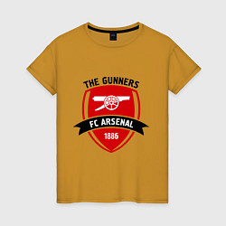 Футболка хлопковая женская FC Arsenal: The Gunners, цвет: горчичный