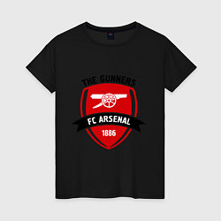 Футболка хлопковая женская FC Arsenal: The Gunners, цвет: черный