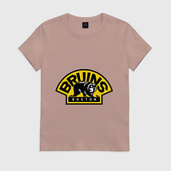 Футболка хлопковая женская HC Boston Bruins Label, цвет: пыльно-розовый