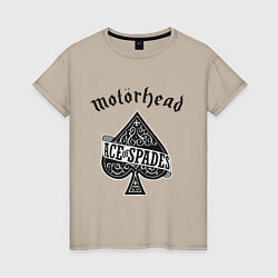 Футболка хлопковая женская Motorhead: Ace of spades, цвет: миндальный