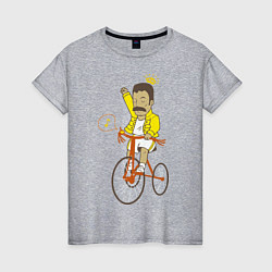 Женская футболка Фредди на велосипеде