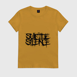 Футболка хлопковая женская Suicide Silence, цвет: горчичный
