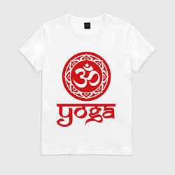 Футболка хлопковая женская OM Yoga, цвет: белый