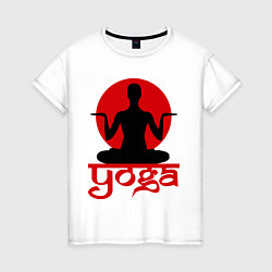 Футболка хлопковая женская Yoga: Meditation, цвет: белый