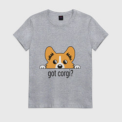Футболка хлопковая женская Got Corgi, цвет: меланж