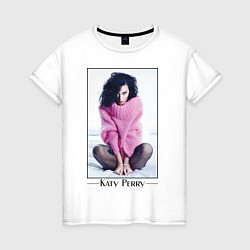 Футболка хлопковая женская Katy Perry: portrait, цвет: белый