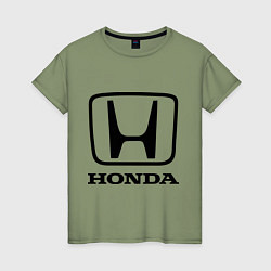 Футболка хлопковая женская Honda logo, цвет: авокадо