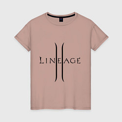 Футболка хлопковая женская Lineage logo, цвет: пыльно-розовый