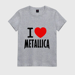 Футболка хлопковая женская I love Metallica, цвет: меланж