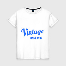 Футболка хлопковая женская Vintage (since 1980), цвет: белый