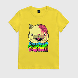 Футболка хлопковая женская Dropdead Kitty, цвет: желтый
