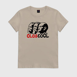 Футболка хлопковая женская Oldscool USSR, цвет: миндальный