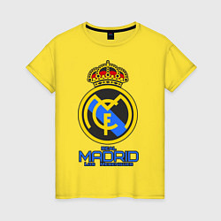Футболка хлопковая женская Real Madrid, цвет: желтый