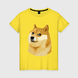 Футболка хлопковая женская Doge, цвет: желтый