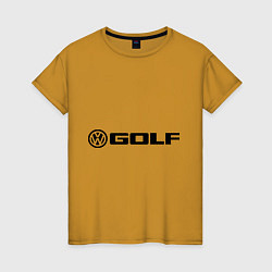 Футболка хлопковая женская Volkswagen Golf, цвет: горчичный