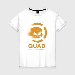 Футболка хлопковая женская QuaD: Quick and Deadly, цвет: белый