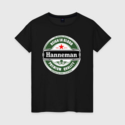 Футболка хлопковая женская Hanneman, цвет: черный
