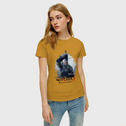 Футболка хлопковая женская The Witcher 3, цвет: горчичный — фото 2