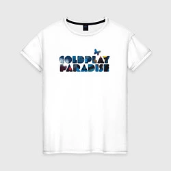 Футболка хлопковая женская Coldplay Paradise, цвет: белый