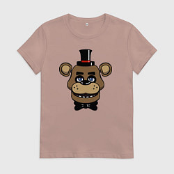 Футболка хлопковая женская Freddy FNAF, цвет: пыльно-розовый
