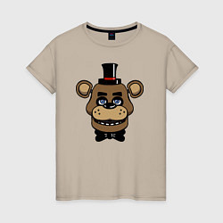 Футболка хлопковая женская Freddy FNAF, цвет: миндальный