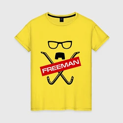 Футболка хлопковая женская Freeman Pack, цвет: желтый