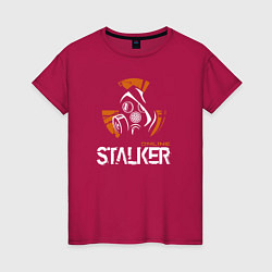Футболка хлопковая женская STALKER: Online, цвет: маджента