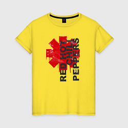 Футболка хлопковая женская Red Hot Chili Peppers, цвет: желтый