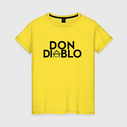 Футболка хлопковая женская Don Diablo, цвет: желтый