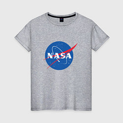 Футболка хлопковая женская NASA: Logo, цвет: меланж