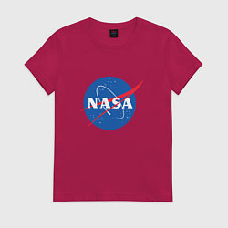 Футболка хлопковая женская NASA: Logo, цвет: маджента