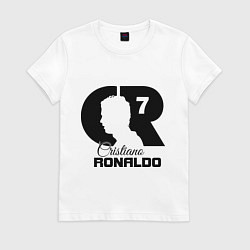 Футболка хлопковая женская CR Ronaldo 07, цвет: белый