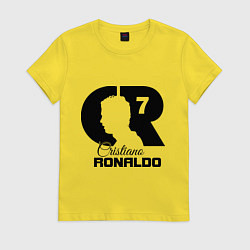 Футболка хлопковая женская CR Ronaldo 07, цвет: желтый