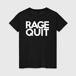 Футболка хлопковая женская Rage Quit, цвет: черный