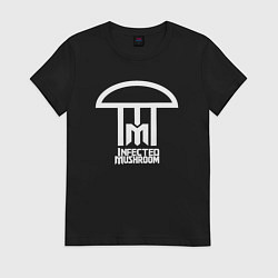 Футболка хлопковая женская Inficted Mushroom, цвет: черный