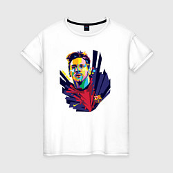 Футболка хлопковая женская Messi Art, цвет: белый