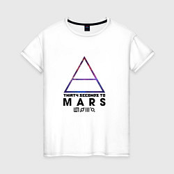 Футболка хлопковая женская Thirty seconds to mars cosmos, цвет: белый