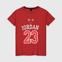 Футболка хлопковая женская Jordan 23, цвет: красный